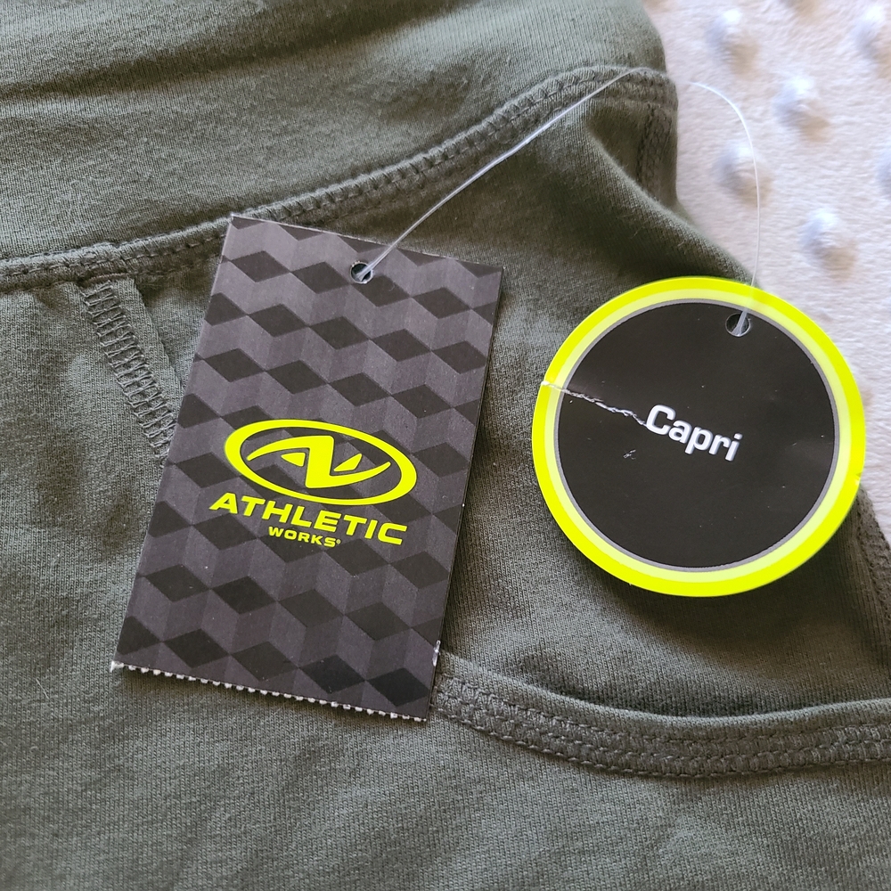 Athletic Works Olive and Coral Capri Pants Bundle - Picture 2 of 8